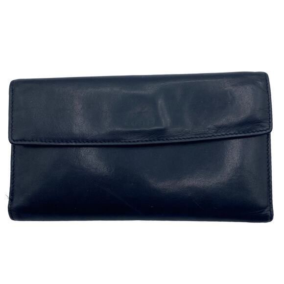 Lodis Genuine Leather Tri Fold Wallet Black Neutral Basic Pockets Minimalist - Picture 1 of 13